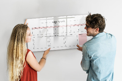 Tableau magnétique effaçable Agenda hebdomadaire avec espace pour photos