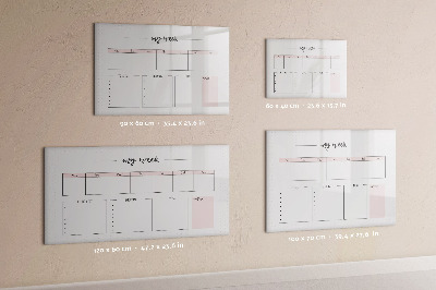 Tableau magnétique effaçable Agenda hebdomadaire avec espace pour photos