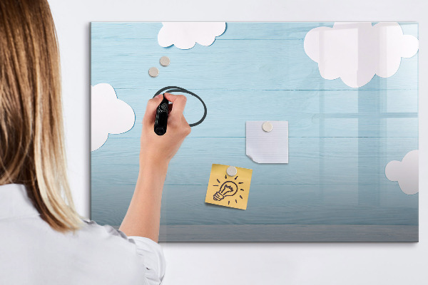 Tableau magnétique effaçable S'amuser avec les nuages ​​et les photos