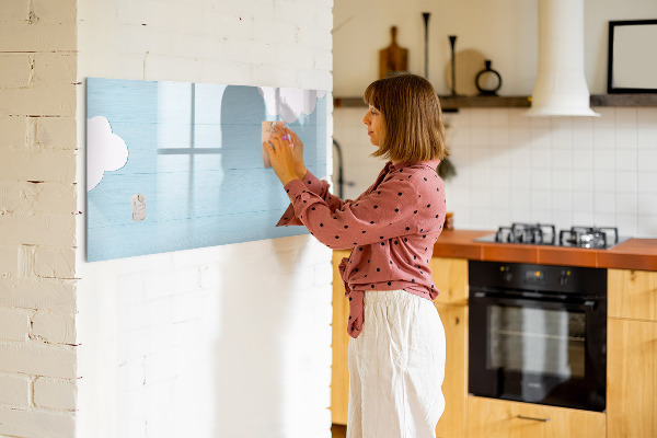 Tableau magnétique effaçable S'amuser avec les nuages ​​et les photos