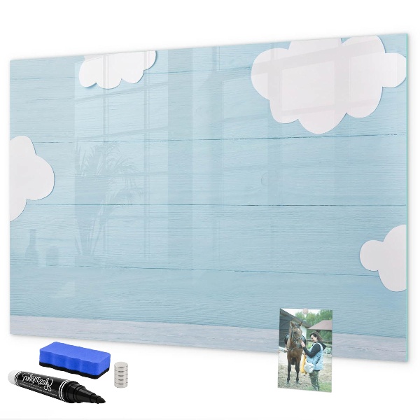 Tableau magnétique effaçable S'amuser avec les nuages ​​et les photos