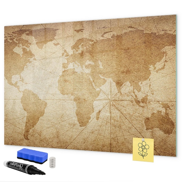 Tableau magnétique effaçable Carte des souvenirs avec accessoires supplémentaires