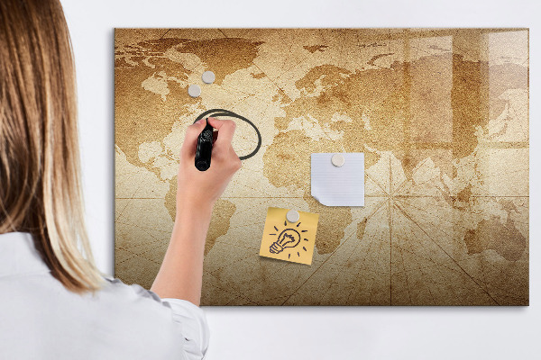 Tableau magnétique effaçable Carte des souvenirs avec accessoires supplémentaires