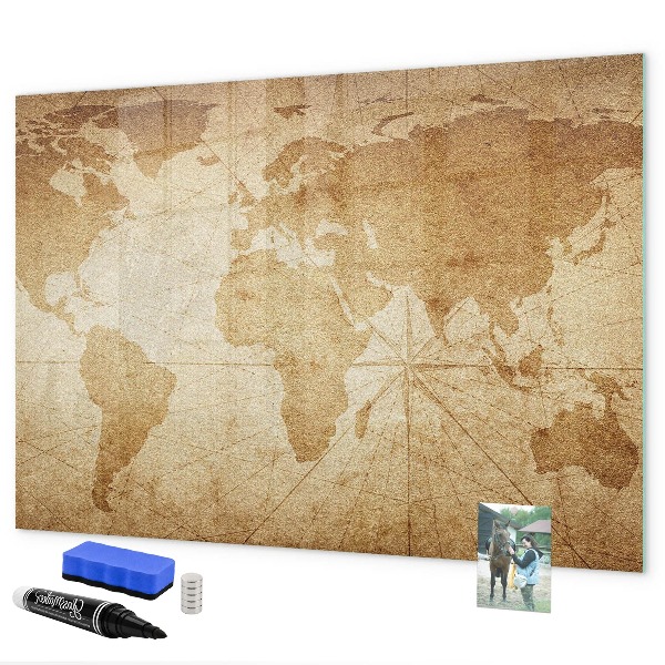 Tableau magnétique effaçable Carte des souvenirs avec accessoires supplémentaires