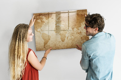 Tableau magnétique effaçable Carte des souvenirs avec accessoires supplémentaires