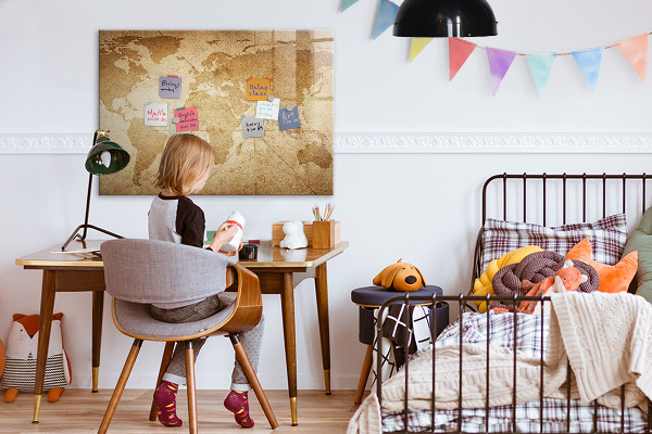 Tableau magnétique effaçable Carte des souvenirs avec accessoires supplémentaires