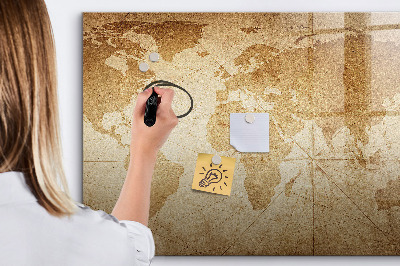Tableau magnétique effaçable Carte des souvenirs avec accessoires supplémentaires