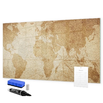 Tableau magnétique effaçable Carte des souvenirs avec accessoires supplémentaires