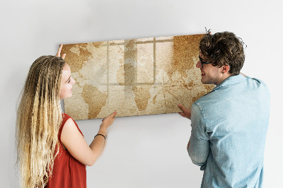 Tableau magnétique effaçable Carte des souvenirs avec accessoires supplémentaires