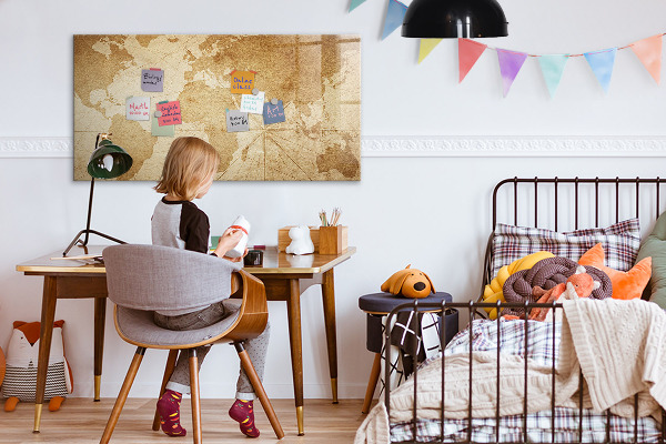 Tableau magnétique effaçable Carte des souvenirs avec accessoires supplémentaires
