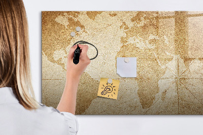 Tableau magnétique effaçable Carte des souvenirs avec accessoires supplémentaires