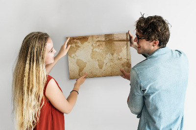 Tableau magnétique effaçable Carte des souvenirs avec accessoires supplémentaires