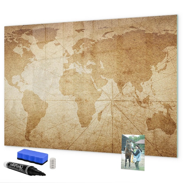 Tableau magnétique effaçable Carte des souvenirs avec accessoires supplémentaires
