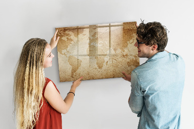 Tableau magnétique effaçable Carte des souvenirs avec accessoires supplémentaires