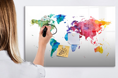 Tableau magnétique effaçable Une carte colorée pour les souvenirs et les notes