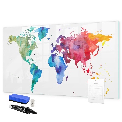 Tableau magnétique effaçable Une carte colorée pour les souvenirs et les notes