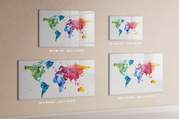 Tableau magnétique effaçable Une carte colorée pour les souvenirs et les notes