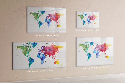 Tableau magnétique effaçable Une carte colorée pour les souvenirs et les notes