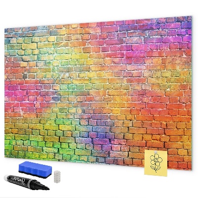 Tableau effaçable magnétique Un mur coloré avec de la place pour les photos