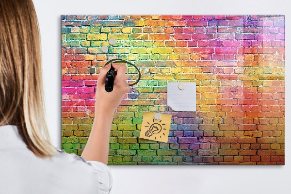 Tableau effaçable magnétique Un mur coloré avec de la place pour les photos