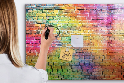 Tableau effaçable magnétique Un mur coloré avec de la place pour les photos