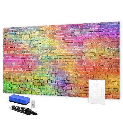 Tableau effaçable magnétique Un mur coloré avec de la place pour les photos