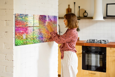 Tableau effaçable magnétique Un mur coloré avec de la place pour les photos