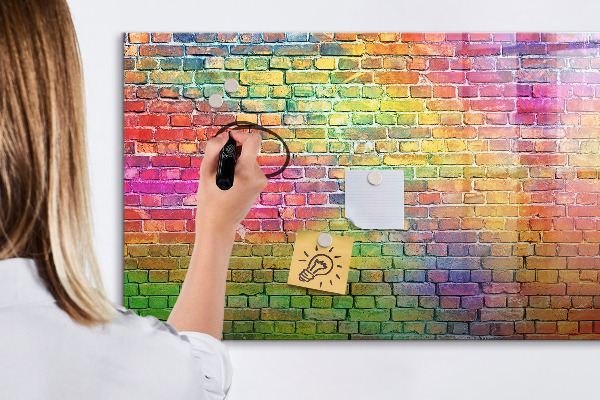 Tableau effaçable magnétique Un mur coloré avec de la place pour les photos