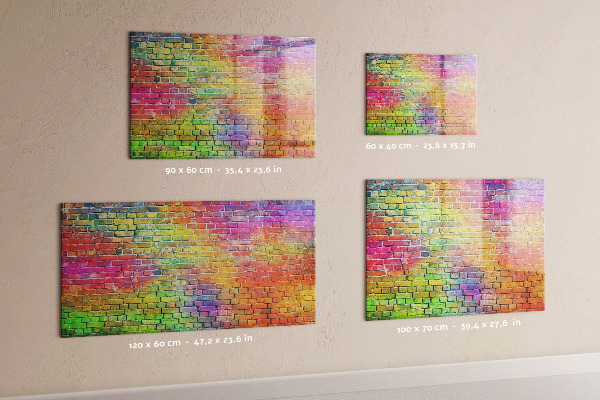 Tableau effaçable magnétique Un mur coloré avec de la place pour les photos