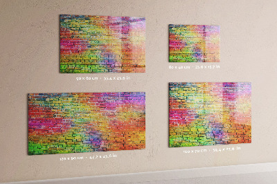 Tableau effaçable magnétique Un mur coloré avec de la place pour les photos
