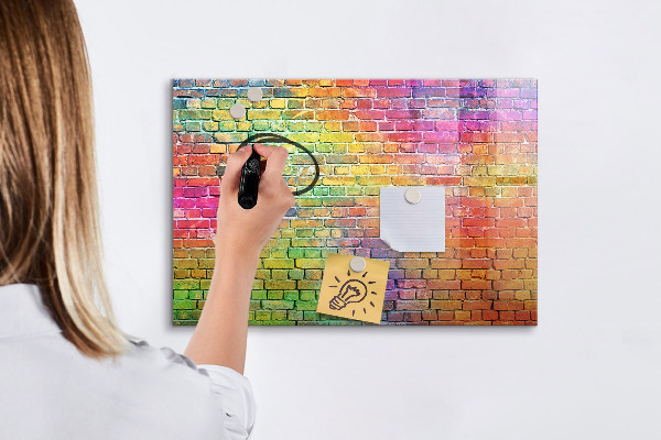 Tableau effaçable magnétique Un mur coloré avec de la place pour les photos