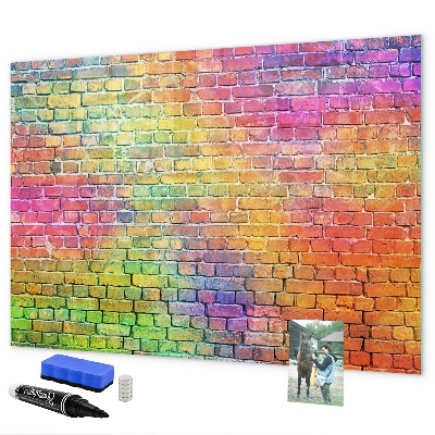Tableau effaçable magnétique Un mur coloré avec de la place pour les photos