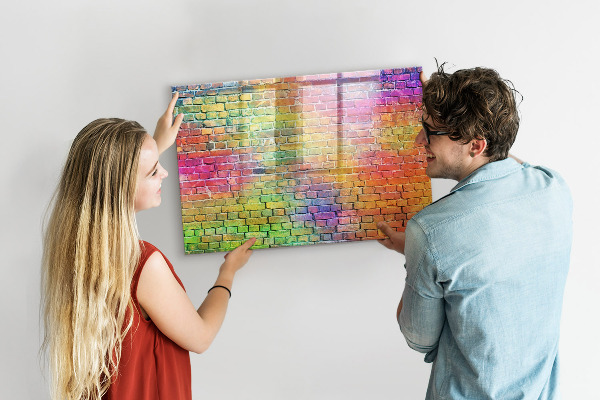 Tableau effaçable magnétique Un mur coloré avec de la place pour les photos