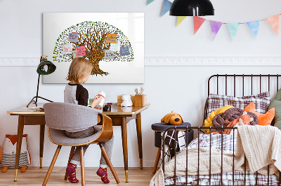 Tableau magnétique effaçable Arbre à souvenirs avec aimants et marqueur