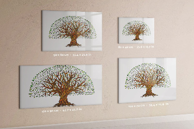 Tableau magnétique effaçable Arbre à souvenirs avec aimants et marqueur
