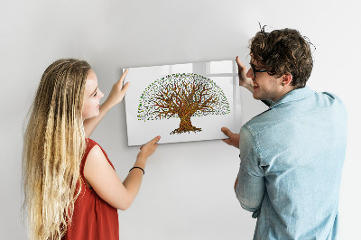 Tableau magnétique effaçable Arbre à souvenirs avec aimants et marqueur