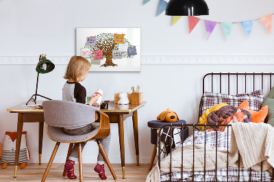 Tableau magnétique effaçable Arbre à souvenirs avec aimants et marqueur
