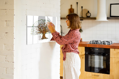 Tableau magnétique effaçable Arbre à souvenirs avec aimants et marqueur
