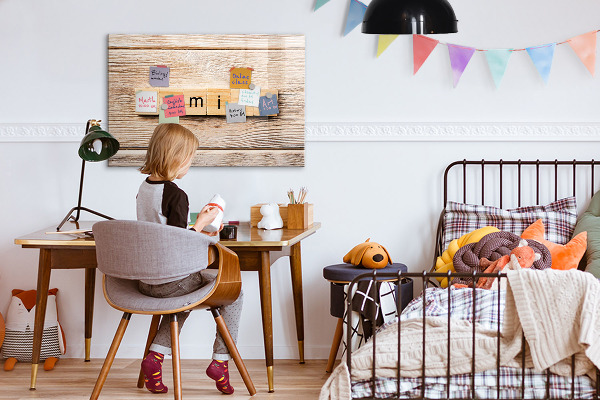 Tableau magnétique effaçable Un ensemble pour présenter des photos au mur