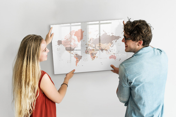 Tableau effaçable magnétique Une carte mentale avec vos photos préférées