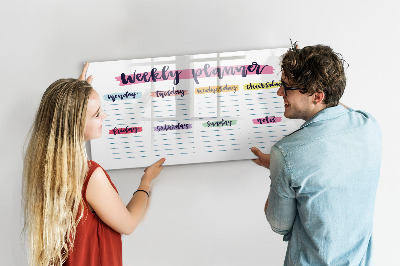 Tableau effaçable magnétique Agenda hebdomadaire avec espace pour photos