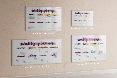 Tableau effaçable magnétique Agenda hebdomadaire avec espace pour photos