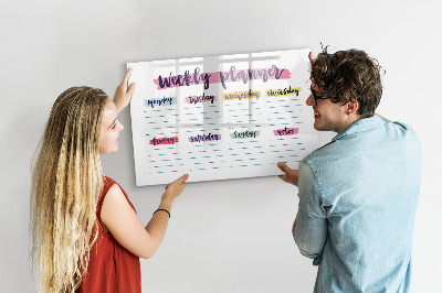 Tableau effaçable magnétique Agenda hebdomadaire avec espace pour photos