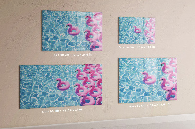 Tableau magnétique effaçable Moments de joie au bord de l'eau avec des flamants roses