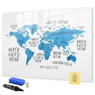 Tableau effaçable magnétique Carte du monde pour la personnalisation de photos