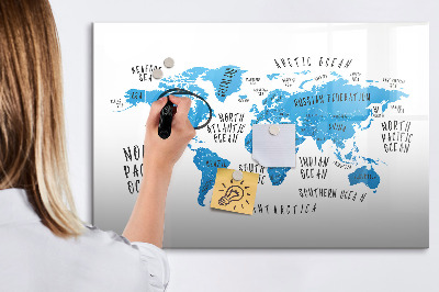 Tableau effaçable magnétique Carte du monde pour la personnalisation de photos