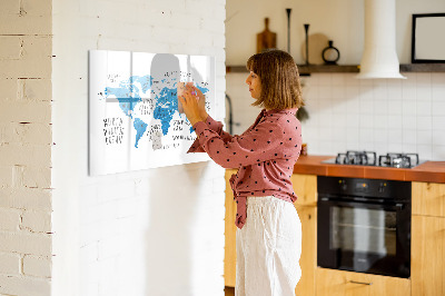Tableau effaçable magnétique Carte du monde pour la personnalisation de photos