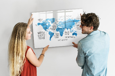 Tableau effaçable magnétique Carte du monde pour la personnalisation de photos