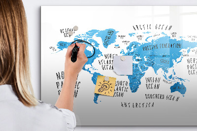 Tableau effaçable magnétique Carte du monde pour la personnalisation de photos