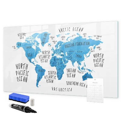 Tableau effaçable magnétique Carte du monde pour la personnalisation de photos